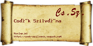 Csák Szilvána névjegykártya